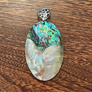 Large Abalone and Mother of Pearl Pendant